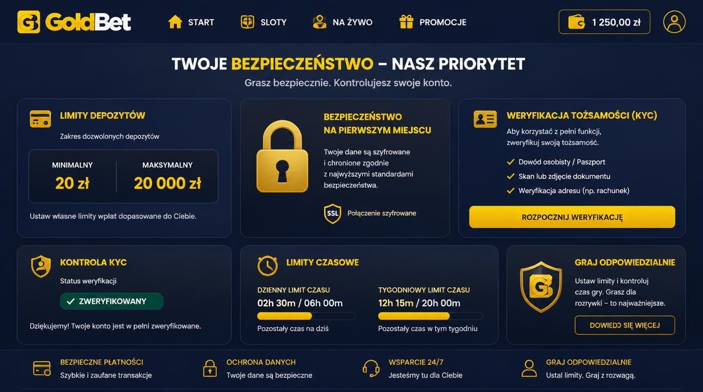 Wizualizacja limitów wpłat i zasad bezpieczeństwa